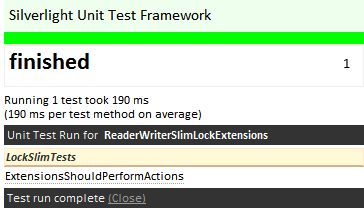 Unit test results