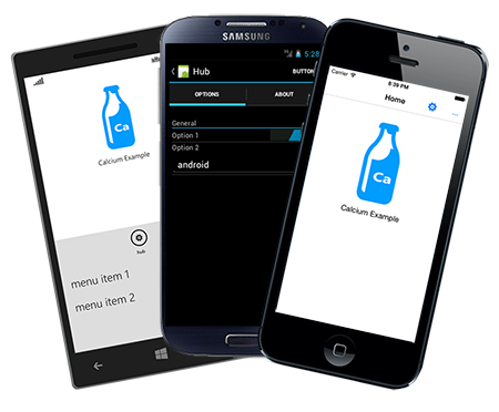 Three devices showing Calcium elements